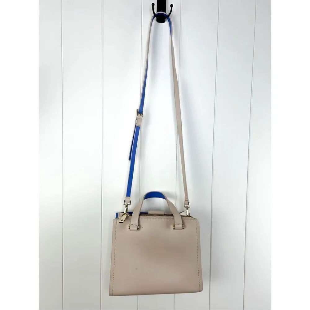 Kate Spade Pumice and Adventure Blue Arbour Hill Kyra‎ Convertible Leather Tote